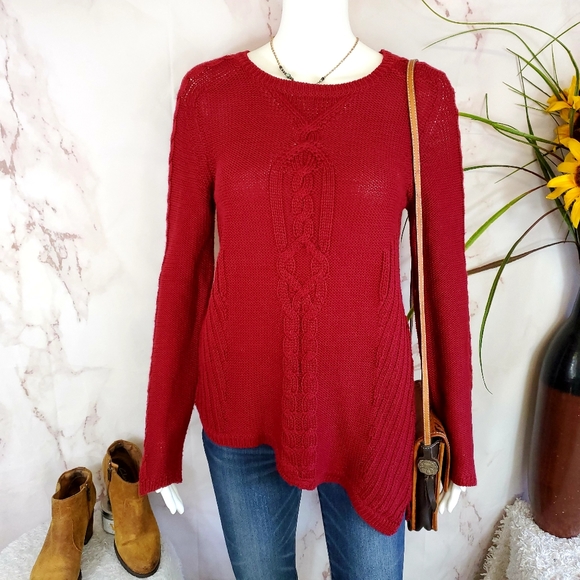 Zara Sweaters - Zara asymmetrical hem cable knit sweater